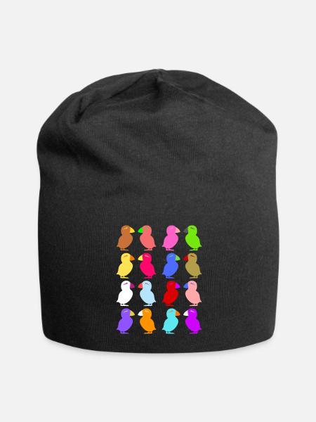 Puffin Papageientaucher süße Grafik - Jersey-Beanie - Schwarz