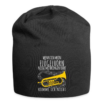 Flügelhorn - lustiger Spruch Witz - Jersey-Beanie - Schwarz - Vorne