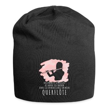 Querflöte - Querflöten Sprüche lustig - Jersey-Beanie - Schwarz - Vorne