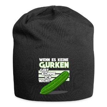 Gurke - lustiger Gurken Party Spruch - Jersey-Beanie - Schwarz - Vorne