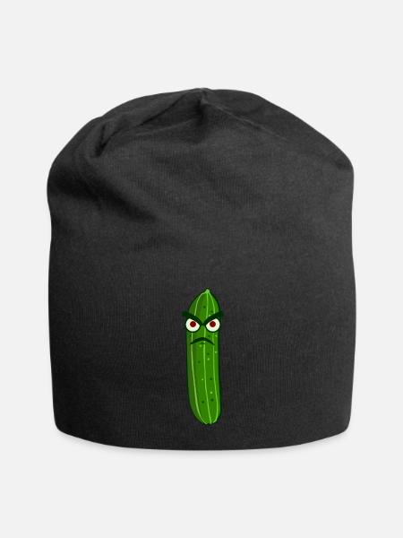 Saure Gurke - lustig - Jersey-Beanie - Schwarz