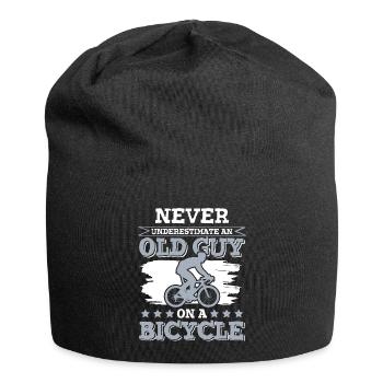old man cycling - Jersey Beanie - black - Front