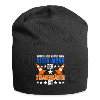 Straßenwärter lustiger Straßenbau Spruch - Jersey-Beanie - Schwarz - Vorne