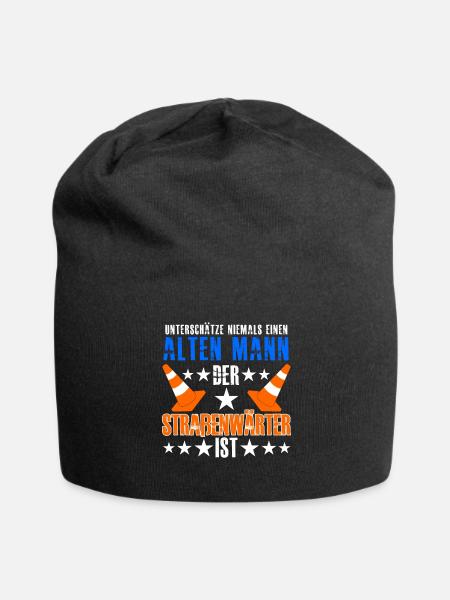 Straßenwärter lustiger Straßenbau Spruch - Jersey-Beanie - Schwarz