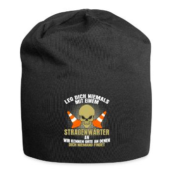 Straßenbauer Straßenwärter Spruch lustig - Jersey-Beanie - Schwarz - Vorne