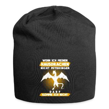 Hausdrache Drache - lustiger Spruch - Jersey-Beanie - Schwarz - Vorne