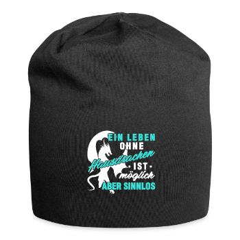Hausdrache Drachen - lustiger Spruch - Jersey-Beanie - Schwarz - Vorne