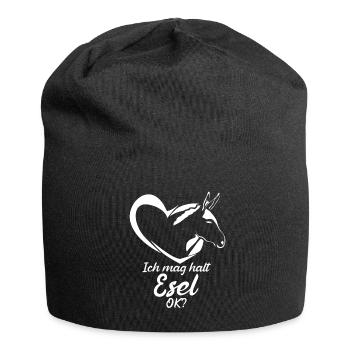 Esel Spruch lustig mit Herz - Jersey-Beanie - Schwarz - Vorne