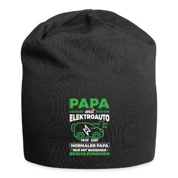 Elektroauto Auto E-Auto - Jersey-Beanie - Schwarz - Vorne
