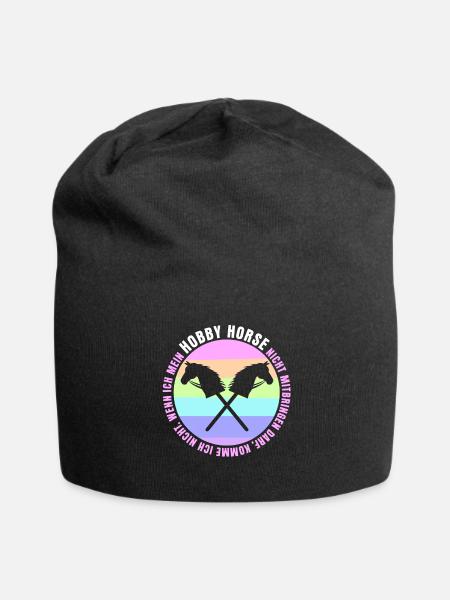 Hobby Horse Steckenpferd Spruch Retro - Jersey-Beanie - Schwarz