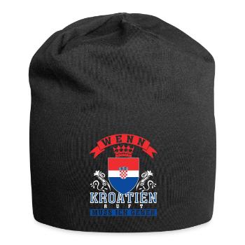 Kroatien ruft Spruch - Jersey-Beanie - Schwarz - Vorne