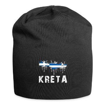Kreta Umriss Insel Griechenland - Jersey-Beanie - Schwarz - Vorne