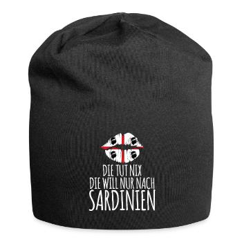 Sardinien Italien Urlaub Kussmund - Jersey-Beanie - Schwarz - Vorne