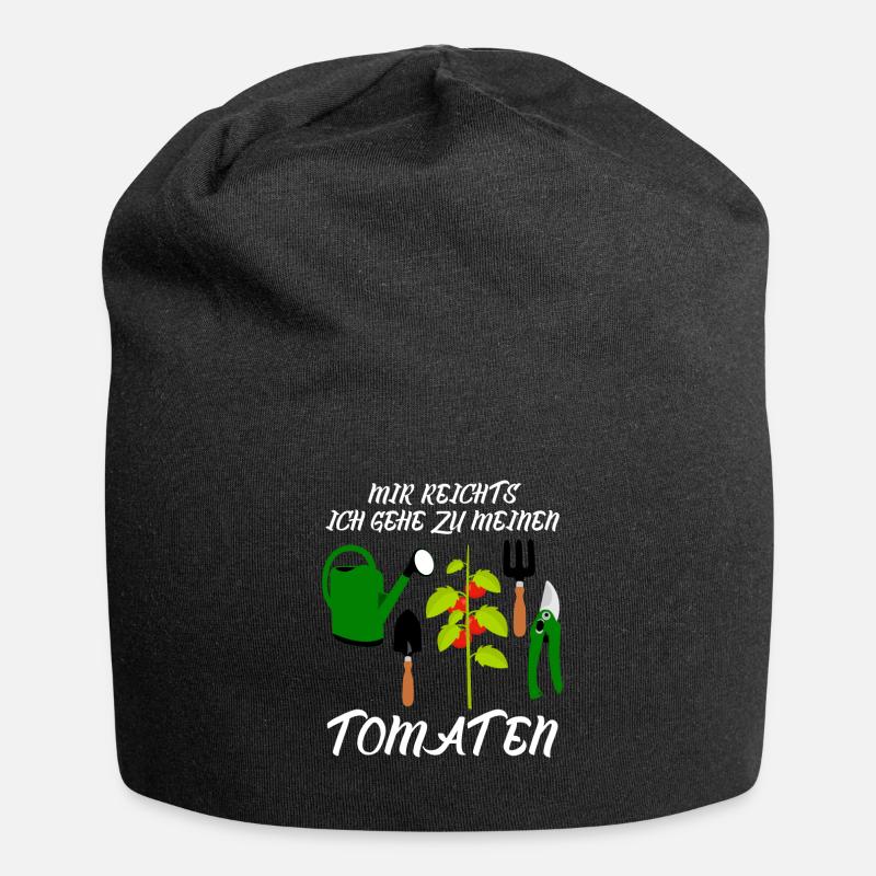 Tomaten und Tomate Spruch - Jersey-Beanie - Schwarz