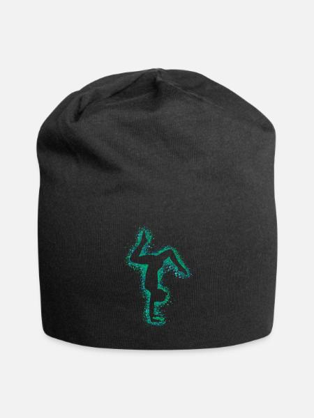 Handstand Turnen Turnerin Umriss - Jersey-Beanie - Schwarz