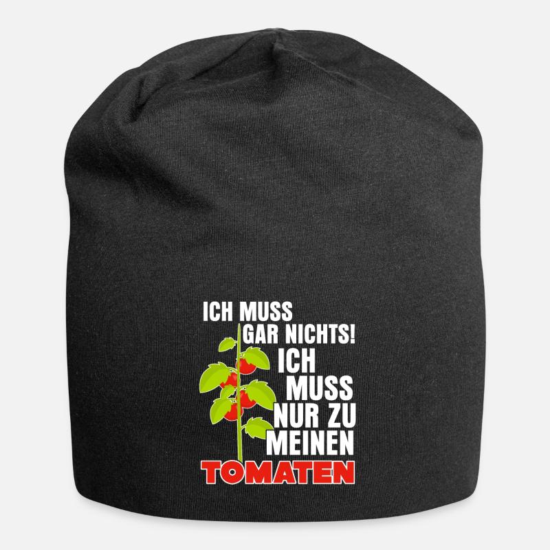 Tomaten Spruch Tomate - Jersey-Beanie - Schwarz