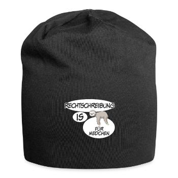 Rechtschreibung Spruch Witz - Jersey-Beanie - Schwarz - Vorne