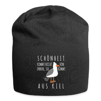 Kiel Spruch Witz Möwe - Jersey-Beanie - Schwarz - Vorne