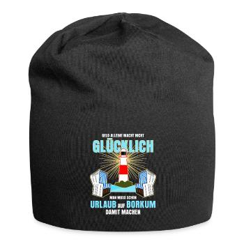 Borkum Insel Urlaub - Jersey-Beanie - Schwarz - Vorne