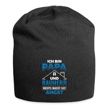 Papa Und Bauherr Nichts Macht Angst Vater - Jersey-Beanie - Schwarz - Vorne
