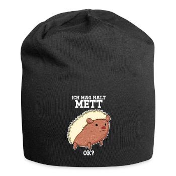 Mettigel Hackfleisch Ich mag Mett - Jersey-Beanie - Schwarz - Vorne