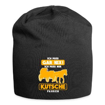 Kutsche Pferdekutsche Pferd Kutscher - Jersey-Beanie - Schwarz - Vorne
