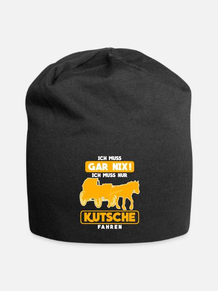 Kutsche Pferdekutsche Pferd Kutscher - Jersey-Beanie - Schwarz