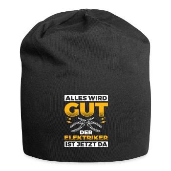 Elektriker Elektrik - Jersey-Beanie - Schwarz - Vorne