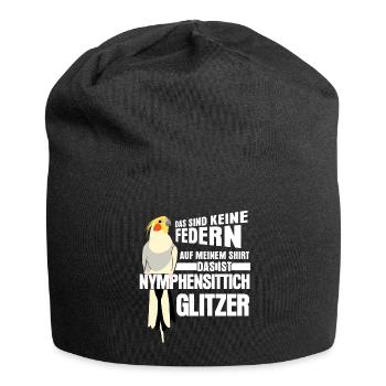 Nymphensittich Federn Nymphensittiche - Jersey-Beanie - Schwarz - Vorne
