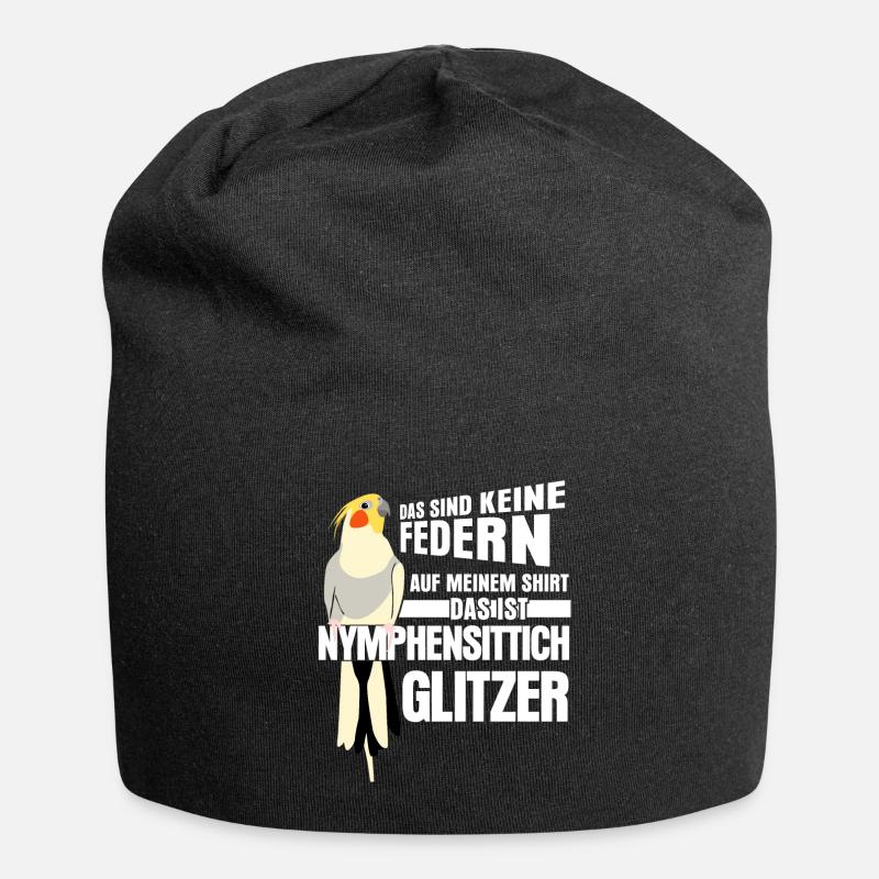 Nymphensittich Federn Nymphensittiche - Jersey-Beanie - Schwarz