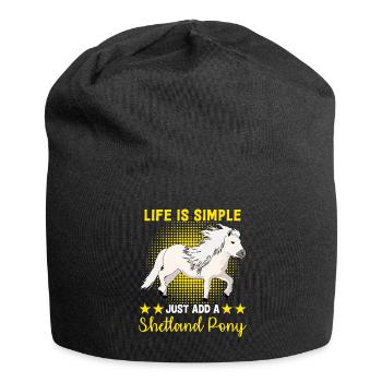 Shetlandpony Reiten Shetland Pony Shetty - Jersey-Beanie - Schwarz - Vorne