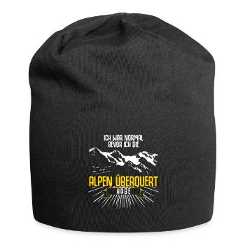 Alpenüberquerung Alpenüberquerer Alpen - Jersey-Beanie - Schwarz - Vorne