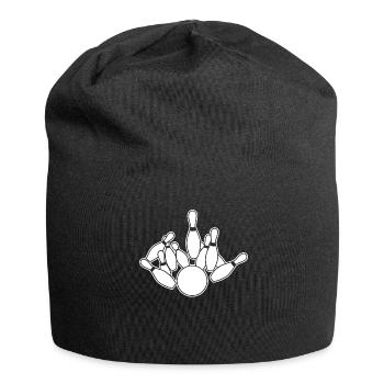Kegeln Bowling Kegel Kegler - Jersey-Beanie - Schwarz - Vorne
