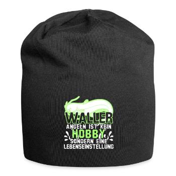 Waller Angeln Fischen Fischer Angler - Jersey-Beanie - Schwarz - Vorne