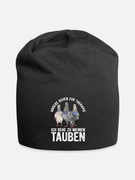 Taube Tauben Vogel - Jersey-Beanie - Schwarz