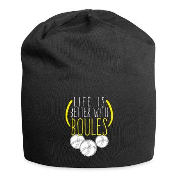 Pétanque Boule Boccia Boulekugeln - Bonnet en jersey - noir - Devant
