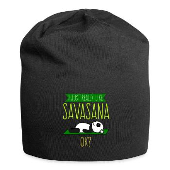 Savasana Panda Pandabär Yoga - Jersey-Beanie - Schwarz - Vorne