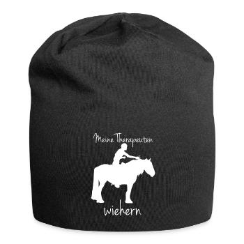 Irish Tinker Pferde Therapie Reiten - Jersey-Beanie - Schwarz - Vorne