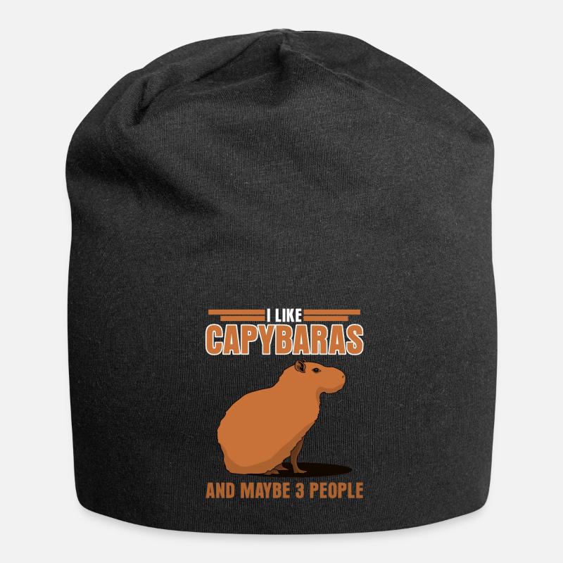 Capybara Wasserschwein Capybaras - Jersey Beanie - black