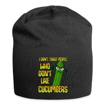 Cucumber Gardener Garden Vegetable Cucumbers - Jersey Beanie - black - Front