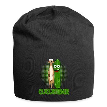 Gurke Erdmännchen Gemüse Gurken - Jersey-Beanie - Schwarz - Vorne