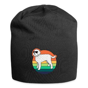 Lagotto Romagnolo Dog Retro Joke Dogs - Jersey Beanie - black - Front