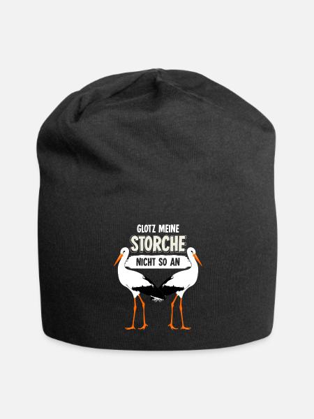 Storch lustig Storche - Jersey-Beanie - Schwarz