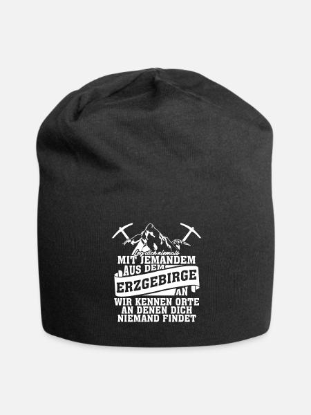 Erzgebirge Wandern Witz Erzgebirger - Jersey-Beanie - Schwarz