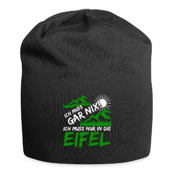 Eifel Eifeler Ich muss gar nix Eifler - Jersey-Beanie - Schwarz - Vorne