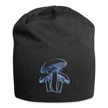 Pilzsammler abstrakte Pilze Pilzsucher - Jersey-Beanie - Schwarz - Vorne