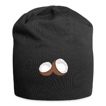 Kokosnuss offen Kokos Kokosnüsse Coconut - Jersey-Beanie - Schwarz - Vorne