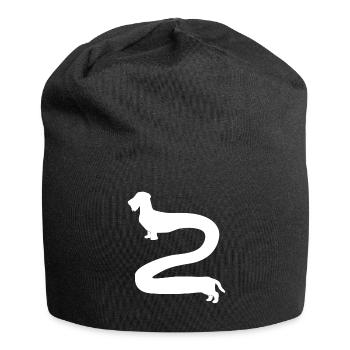 Teckel à poil rugueux long teckel - Bonnet en jersey - noir - Devant