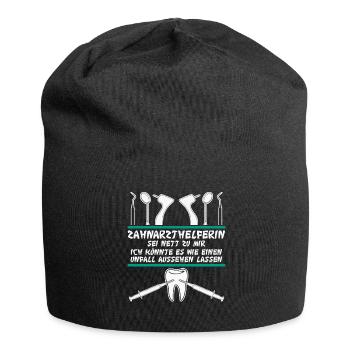 Zahnarzthelferin lustig ZFA - Jersey-Beanie - Schwarz - Vorne