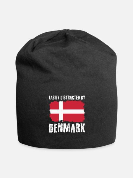 Dänemark Flagge Danish Denmark - Jersey-Beanie - Schwarz